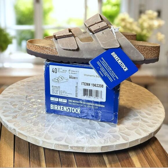 Birkenstock Arizona BS Leather Tobacco Brown Sandals Size EU 40 Regular Fit NIB - Picture 10 of 12